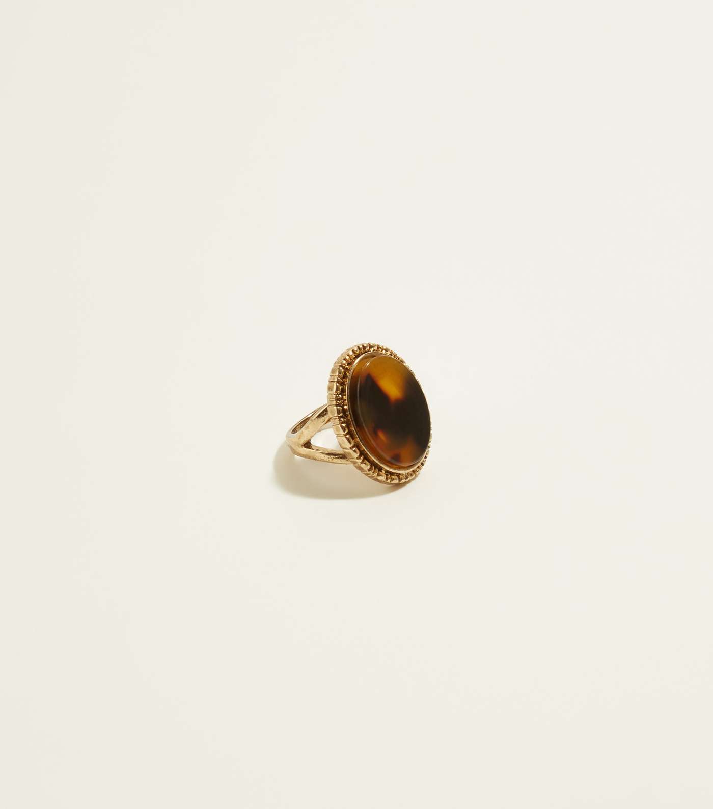 Brown Faux Tortoiseshell Oval Ring