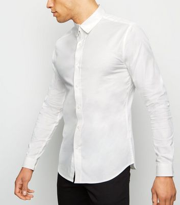 mens white muscle fit shirt