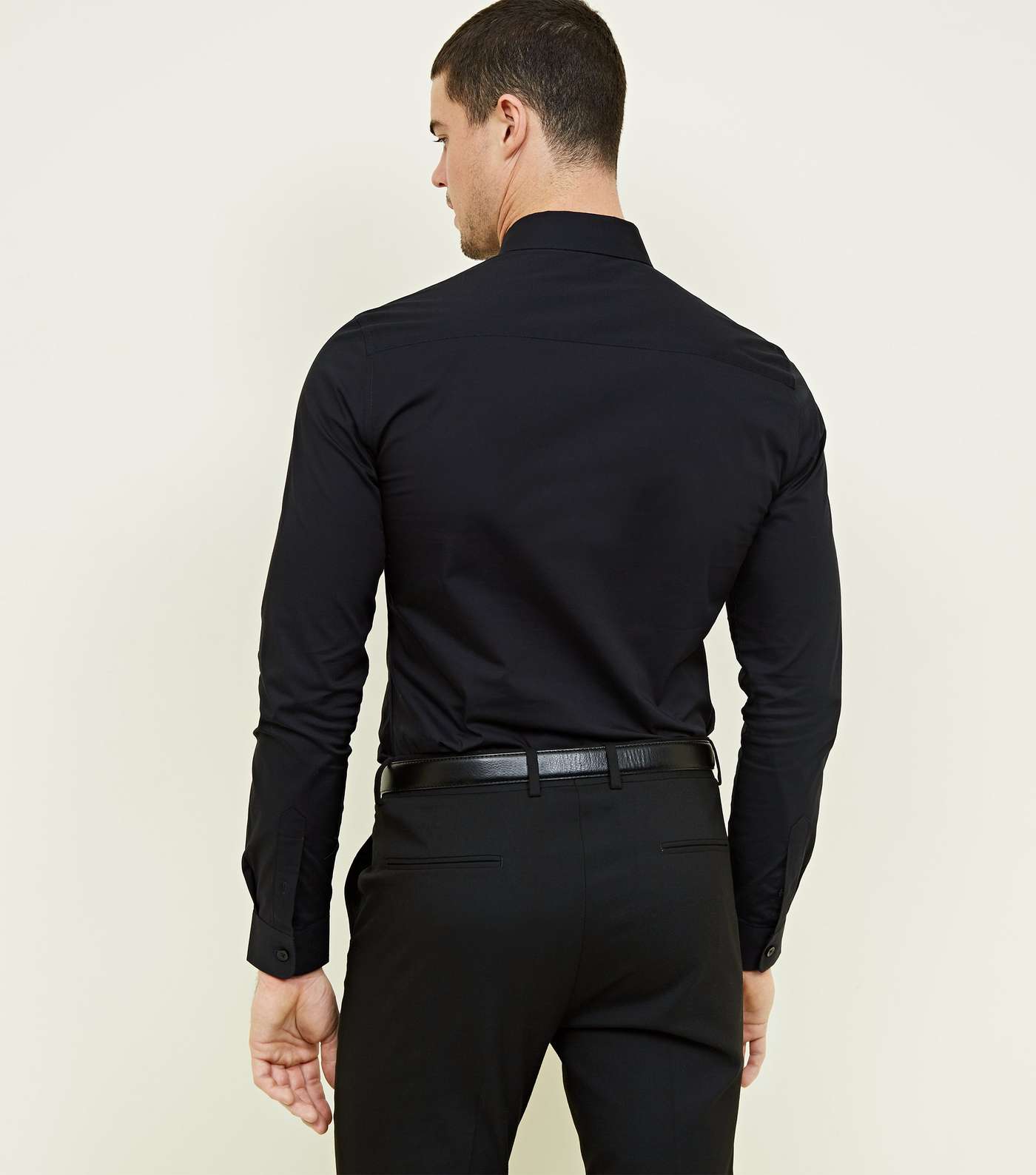 Black Long Sleeve Muscle Fit Shirt Image 3
