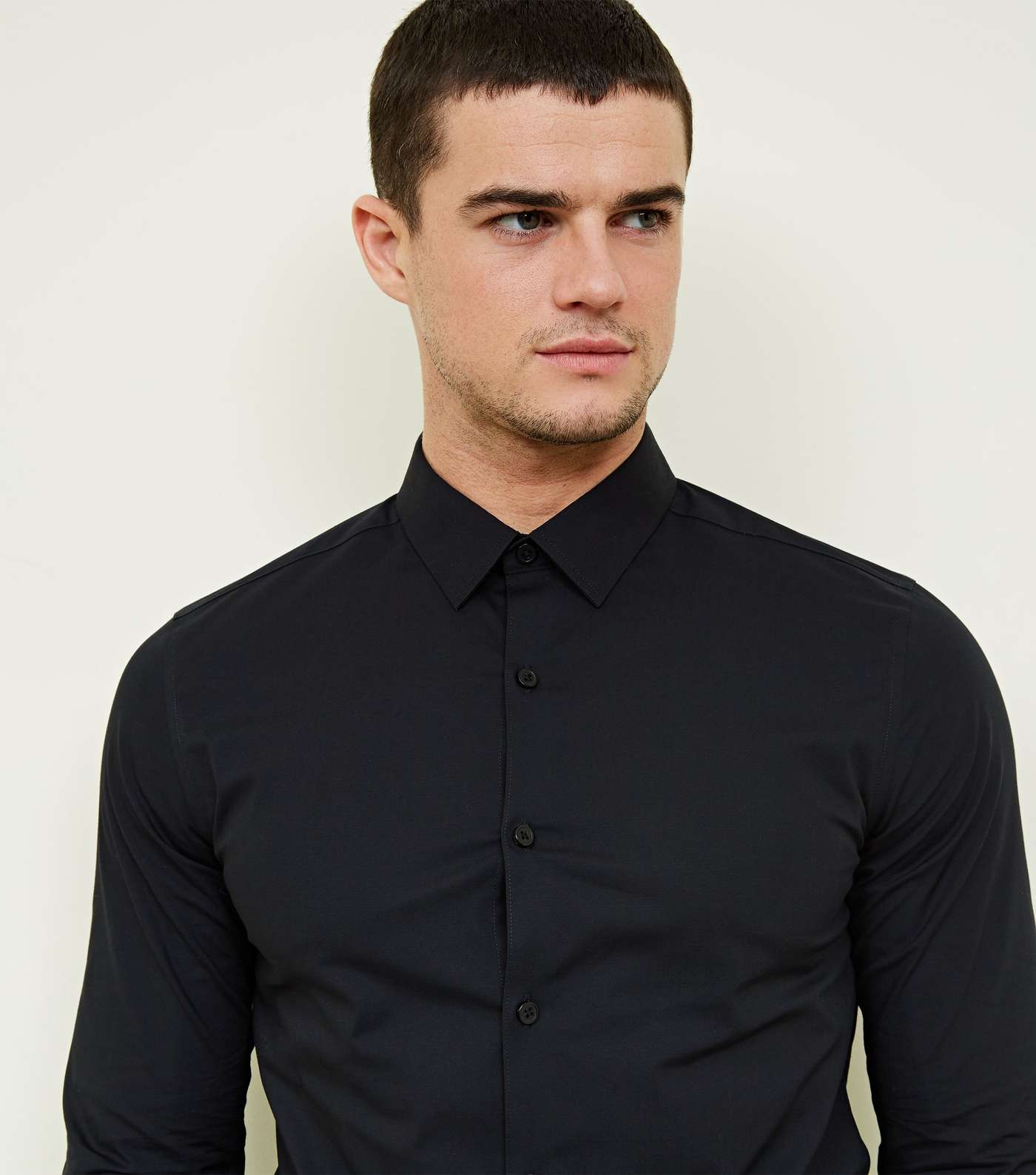 Black Long Sleeve Muscle Fit Shirt Image 5