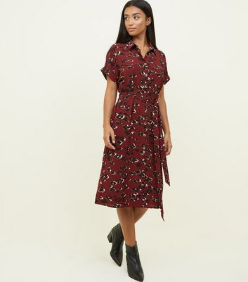 new look leopard print shirt dress