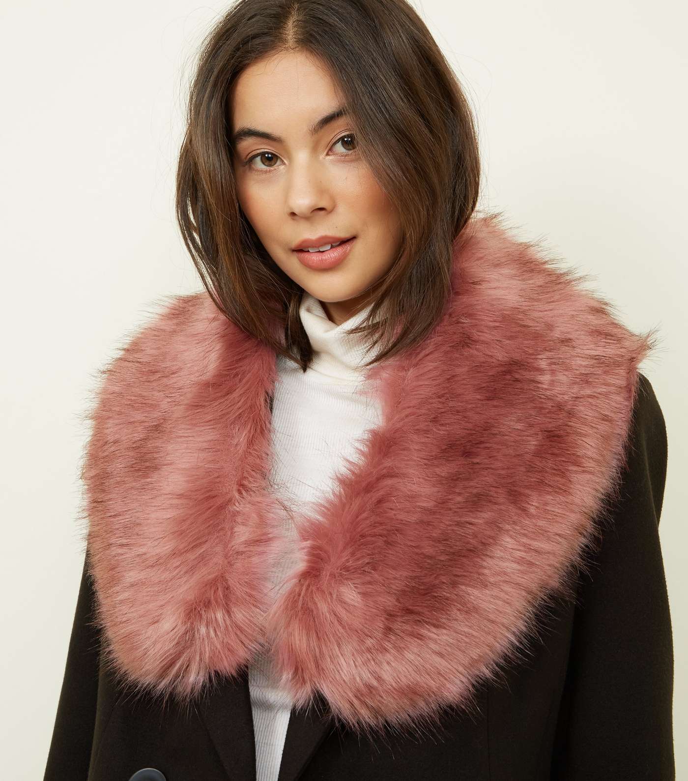 Mid Pink Faux Fur Collar  Image 2