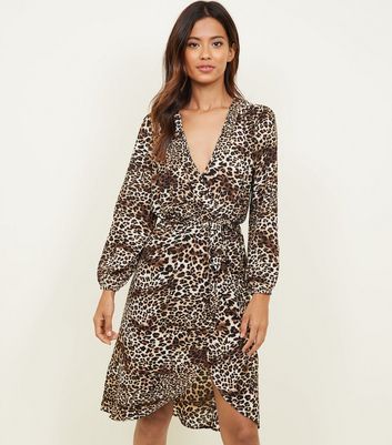 new look leopard wrap dress