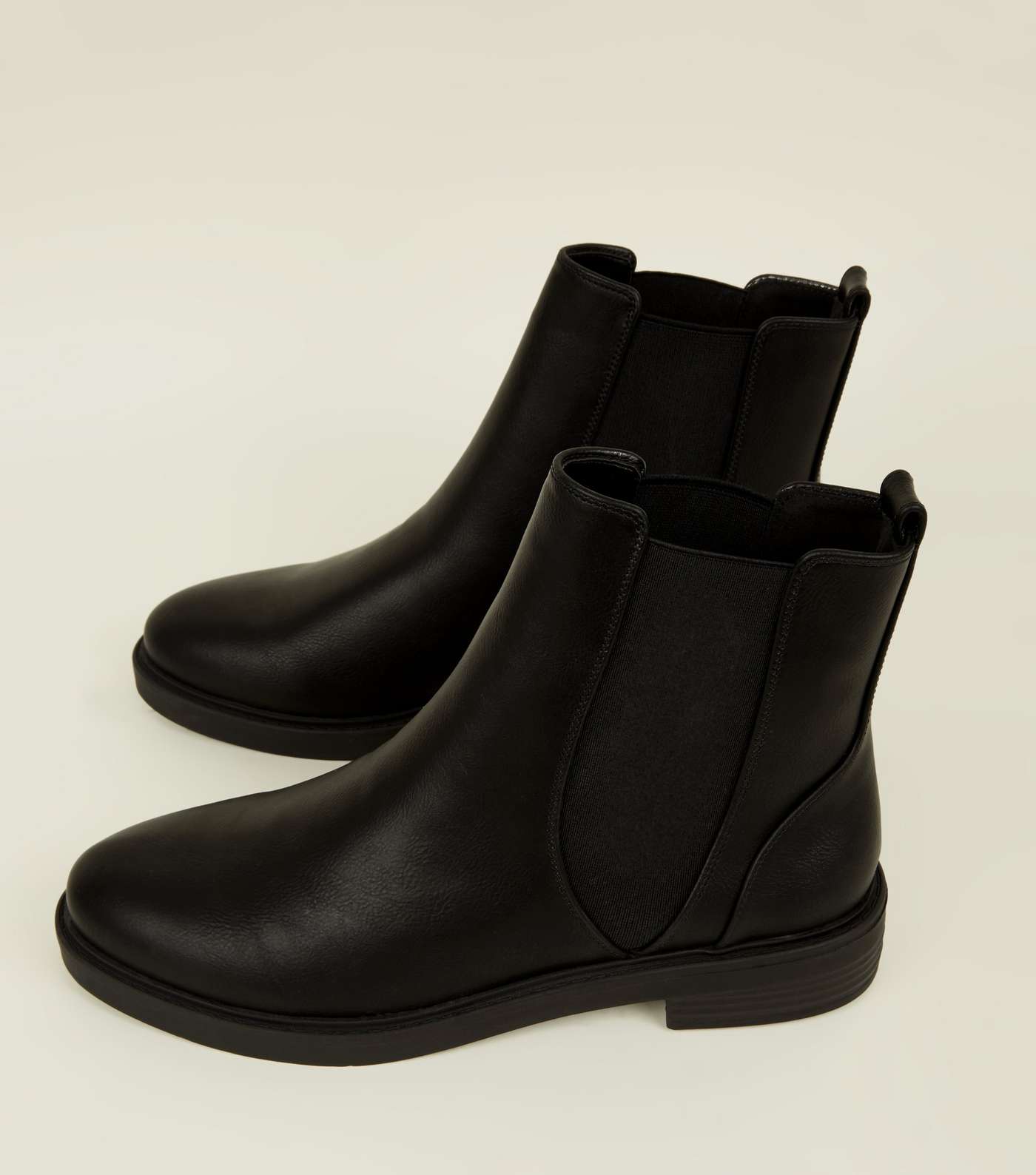 Black Leather-Look Chelsea Boots  Image 3