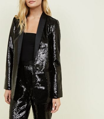 US Womens Sequin Blazer Open Front Solid Coats Shiny Evening Party Blazer  Jacket | eBay