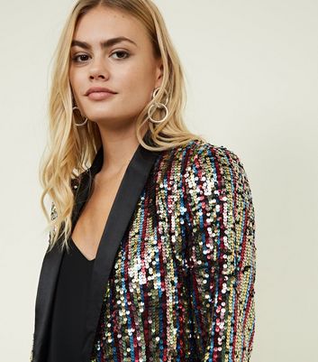 longline sequin blazer