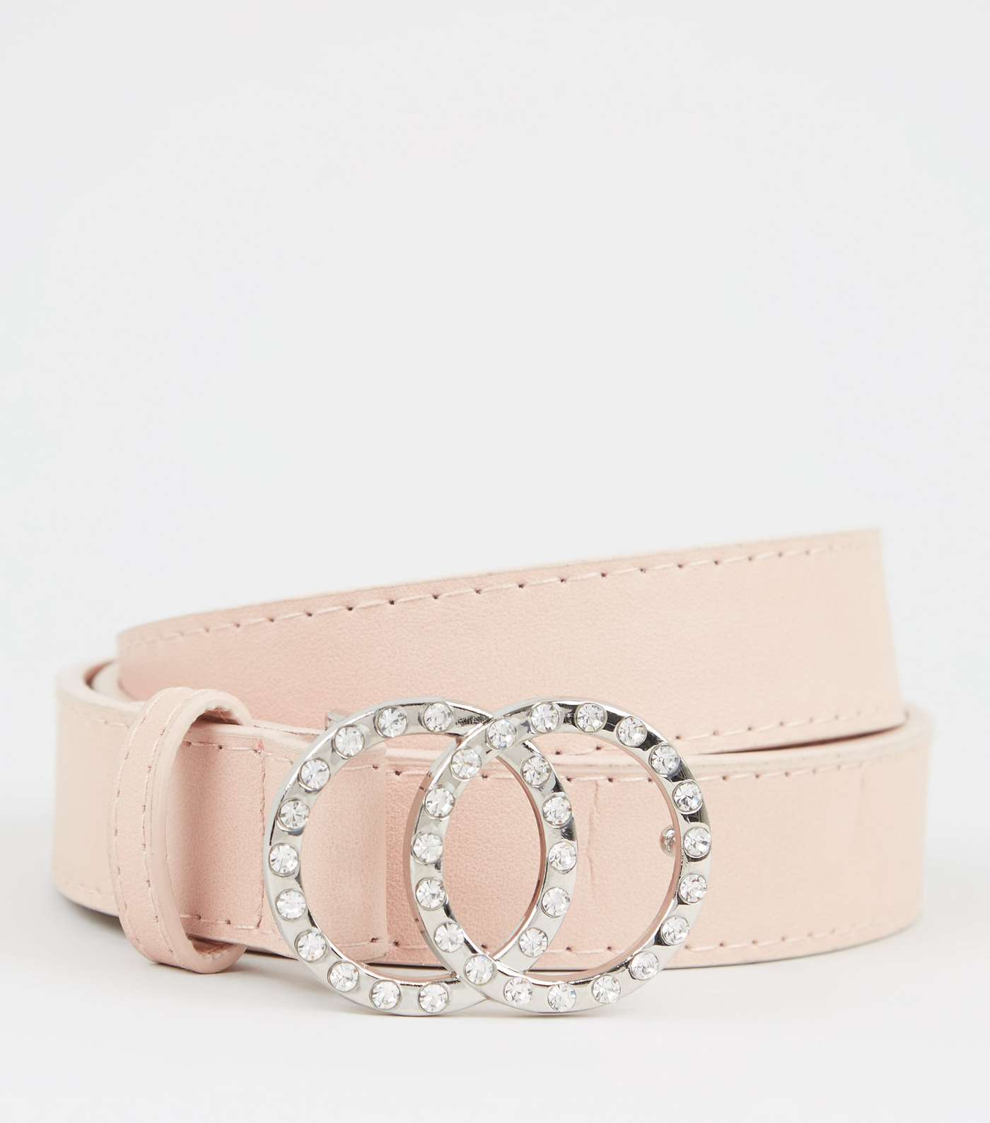 Pale Pink Diamanté Circle Belt Image 3