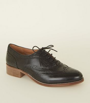 Black Leather Brogues | New Look