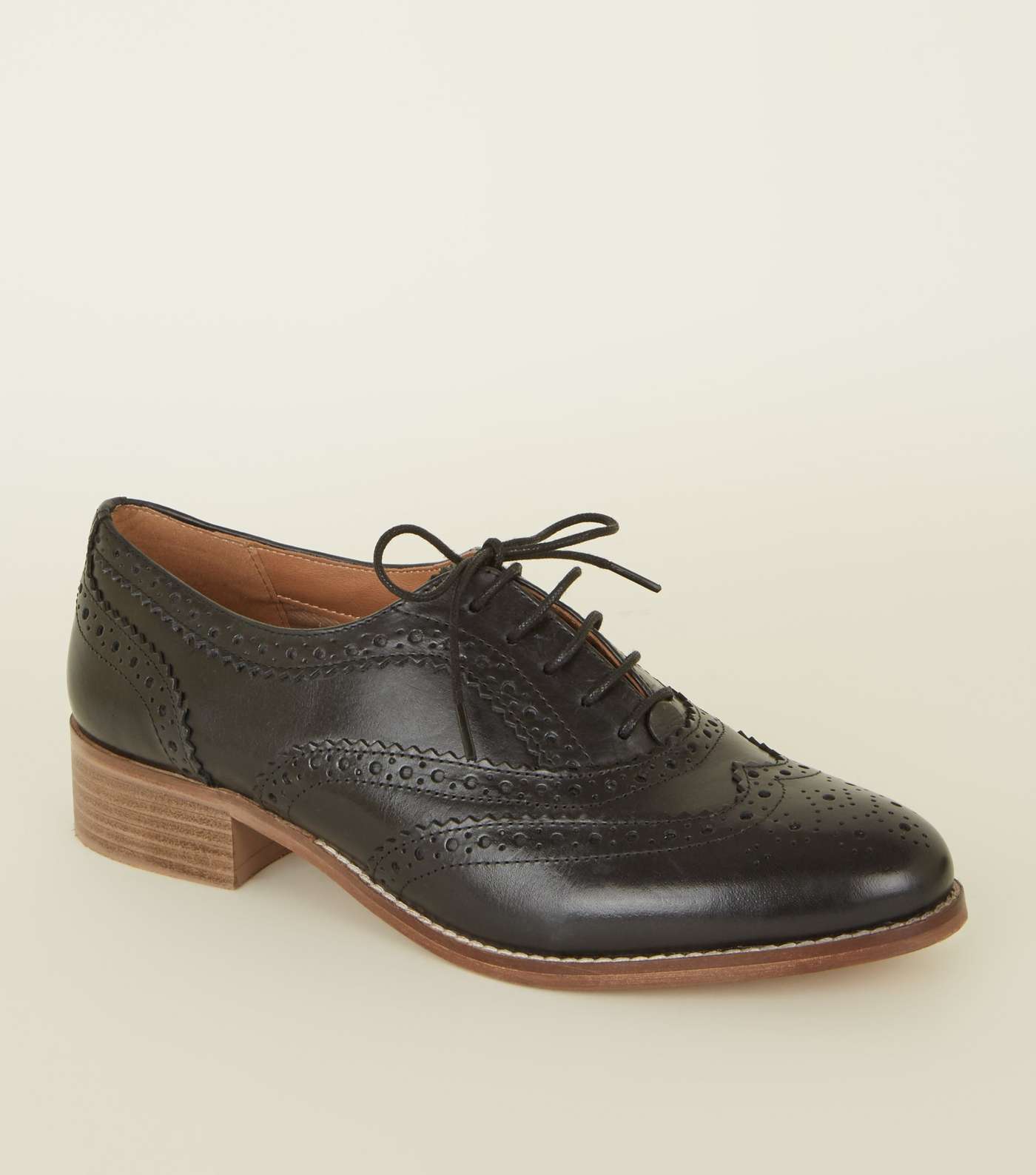 Black Leather Brogues 