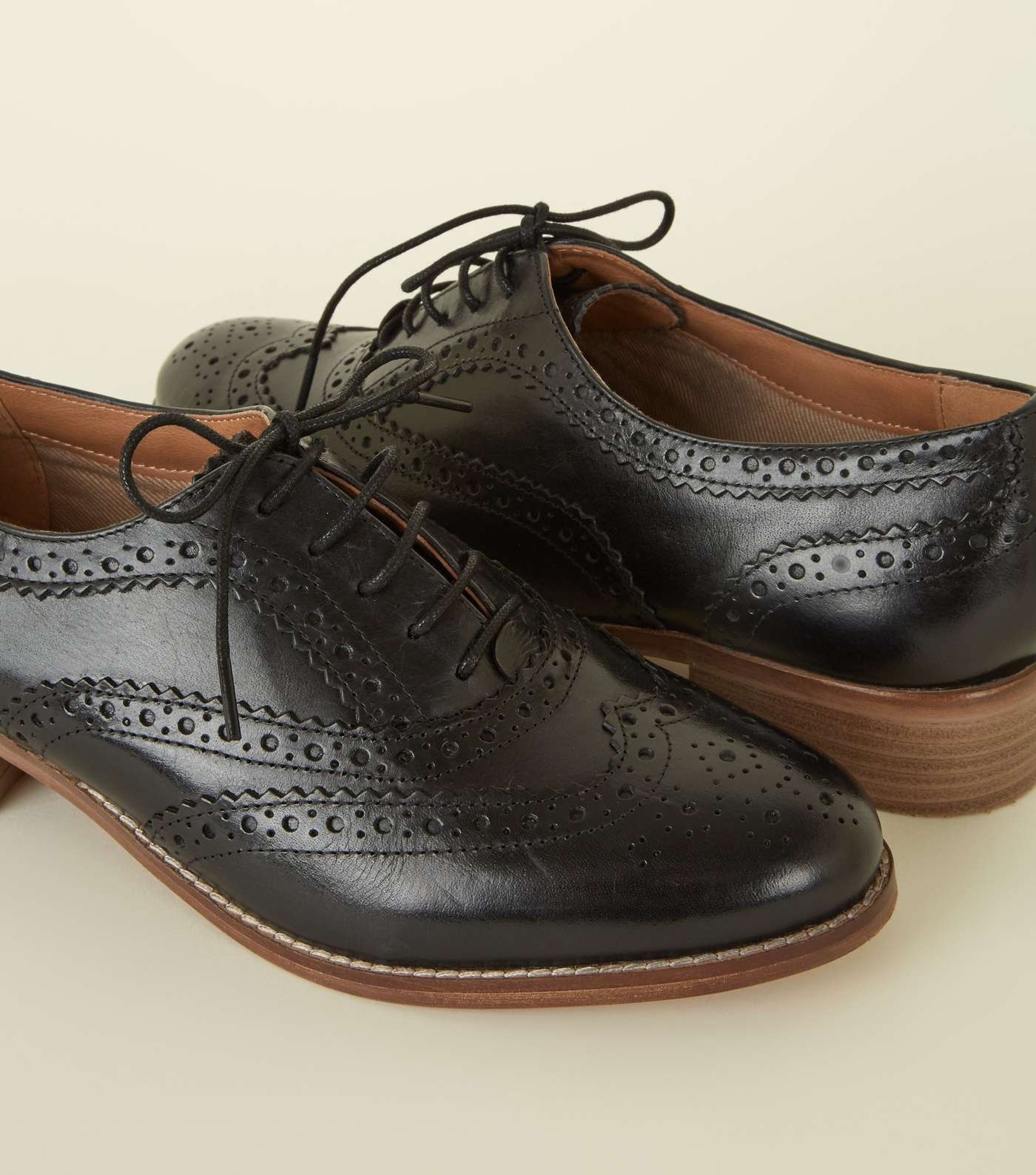 Black Leather Brogues  Image 3