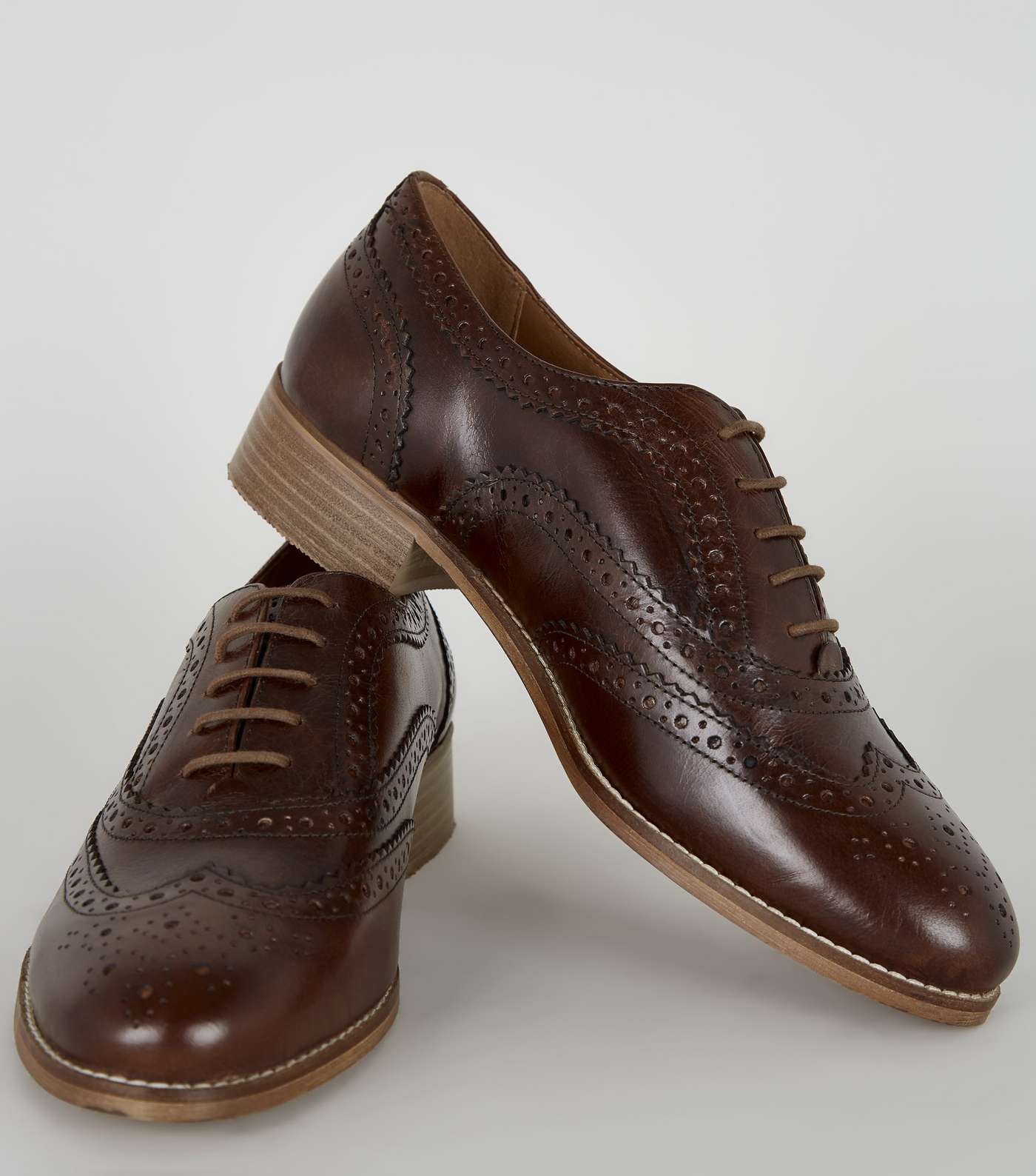 Brown Leather Lace Up Brogues Image 3