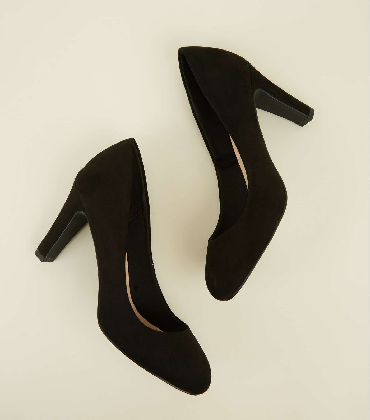Black Comfort Flex Suedette Court Shoes Image 4