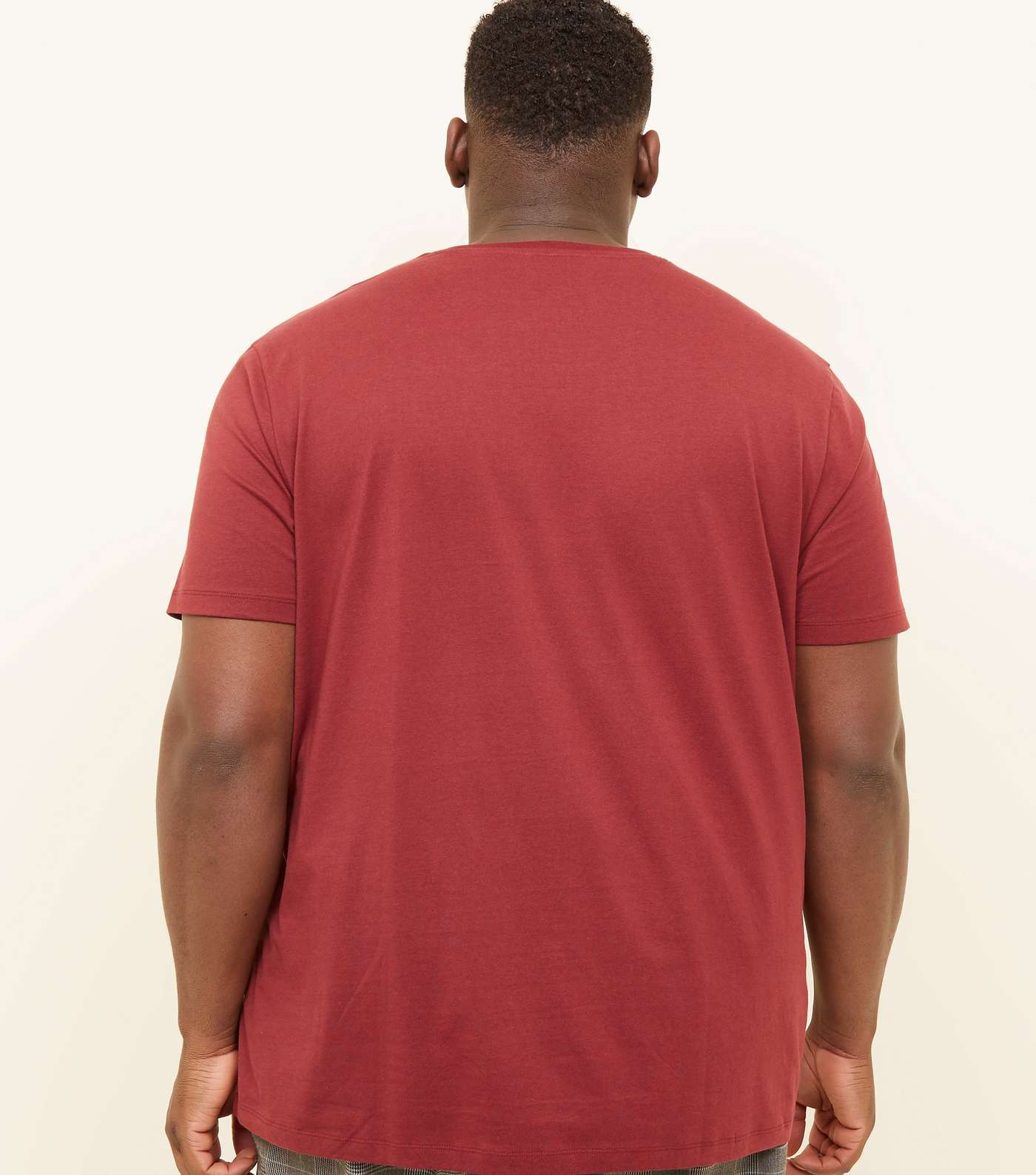 Plus Size Dark Red Colour Block T-Shirt Image 3