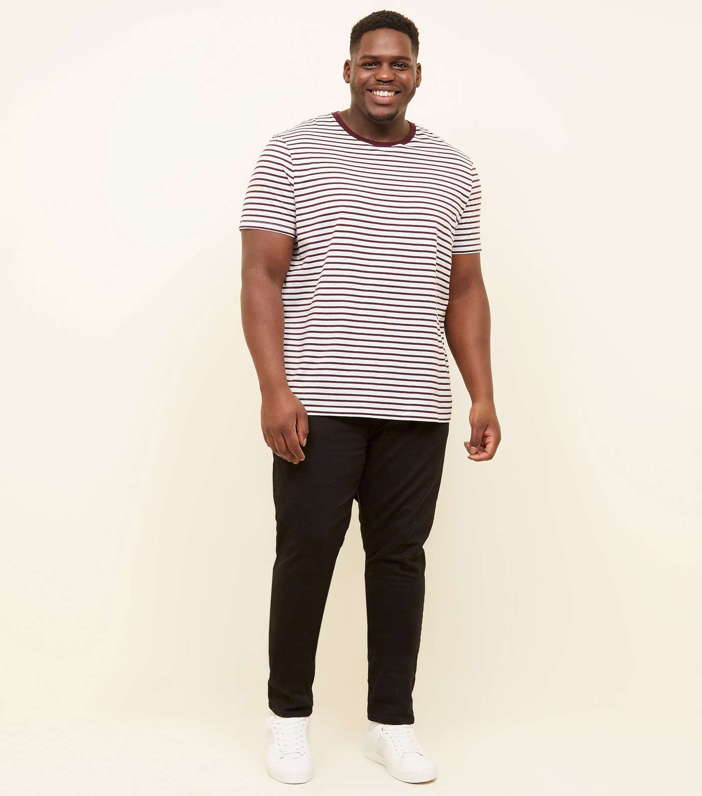 Plus Size Burgundy Stripe T-Shirt Image 2