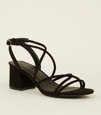 black small heel sandals