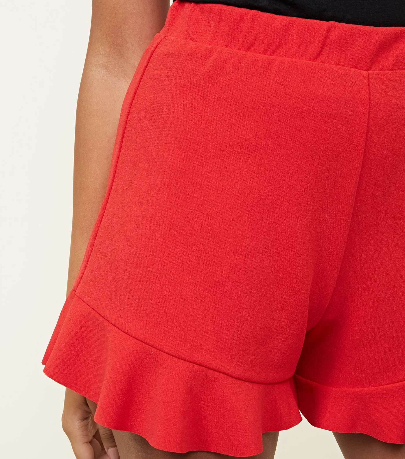 Red Frill Trim Shorts  Image 5