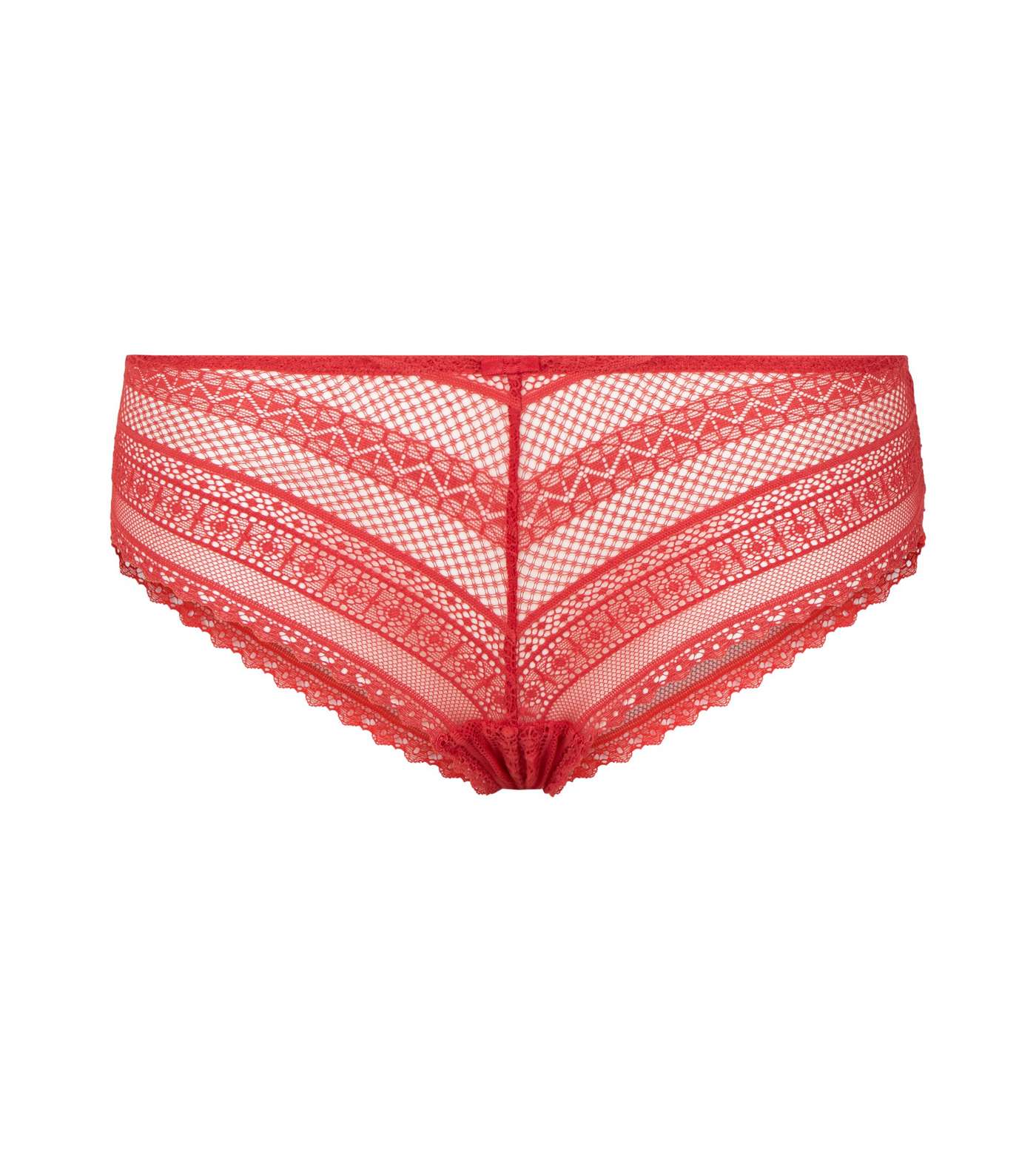 Red Geometric Lace Short Briefs Image 4