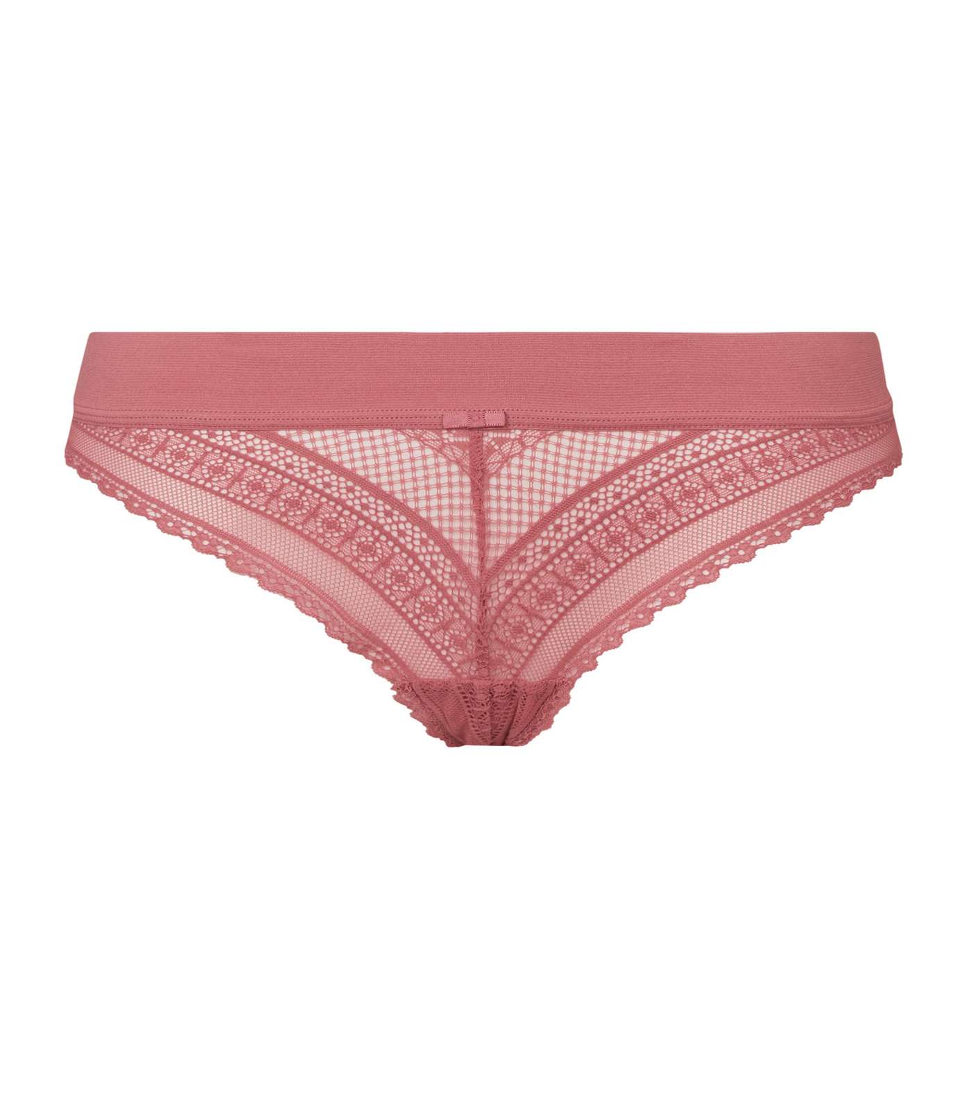 Coral Geometric Lace Thong  Image 4