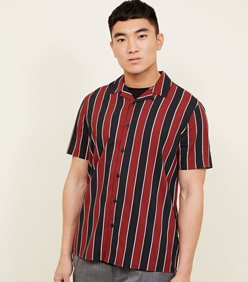 red striped short sleeve shirt