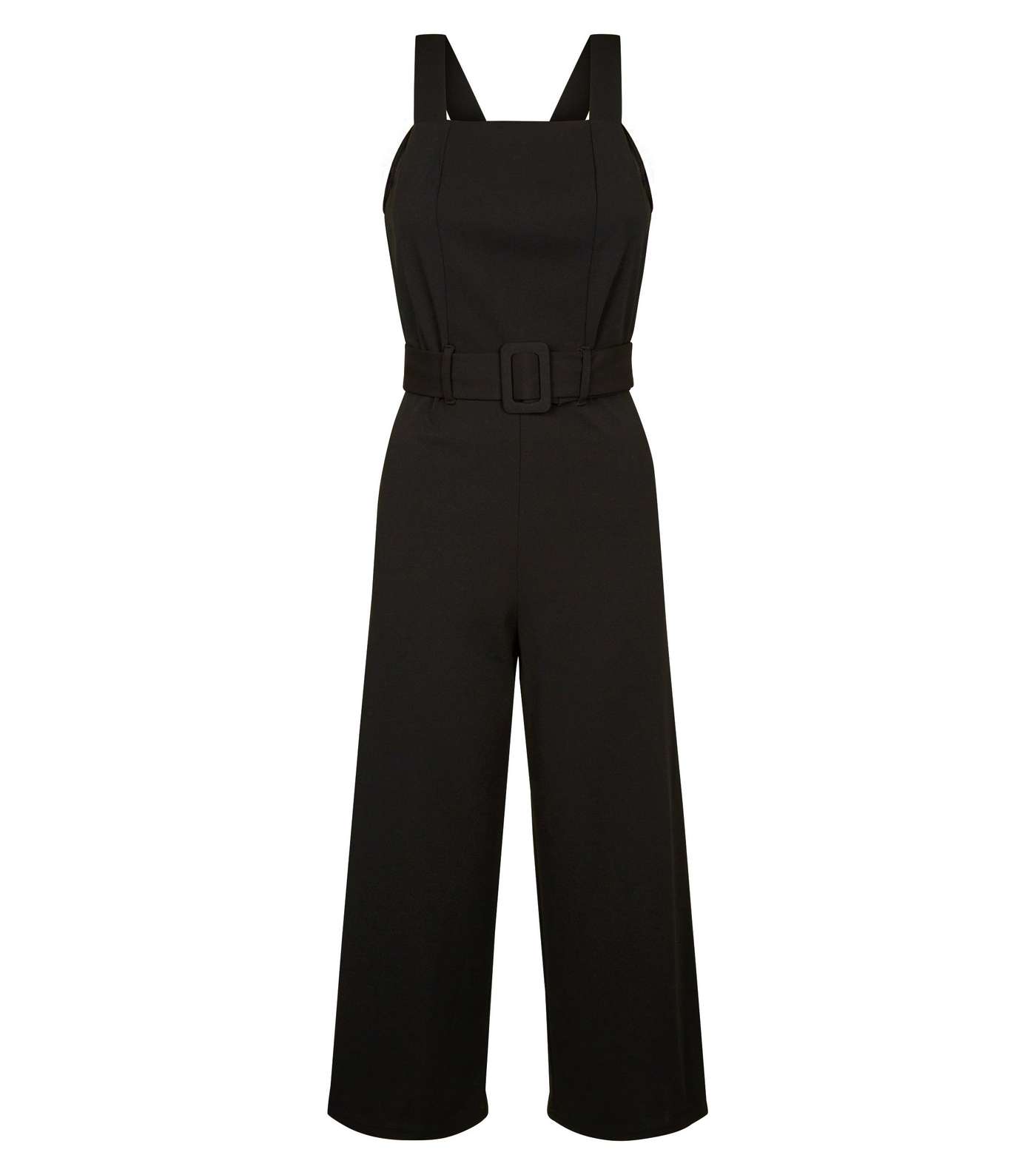 Black Crepe Belted Pinafore Jumpsuit Image 4