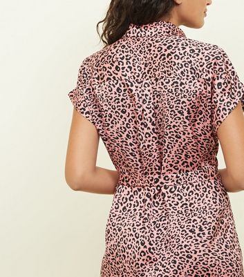 new look leopard shirt dress