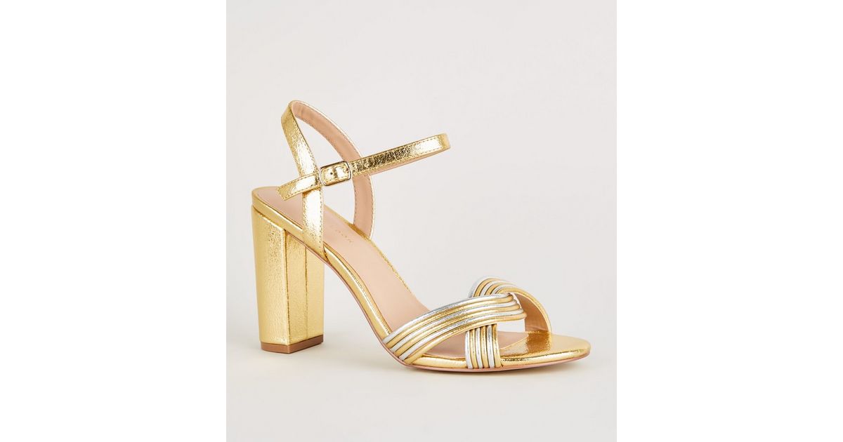 Gold Shimmer Linked Strap Block | New Look