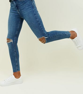 ripped high rise super skinny jeans