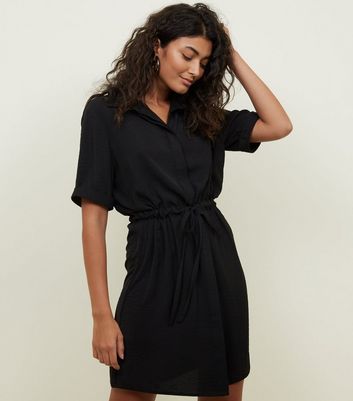 new look black shirt dress