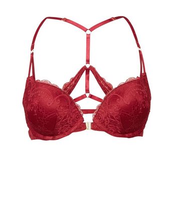 Plum Lace Racerback Push-Up Bra | New Look