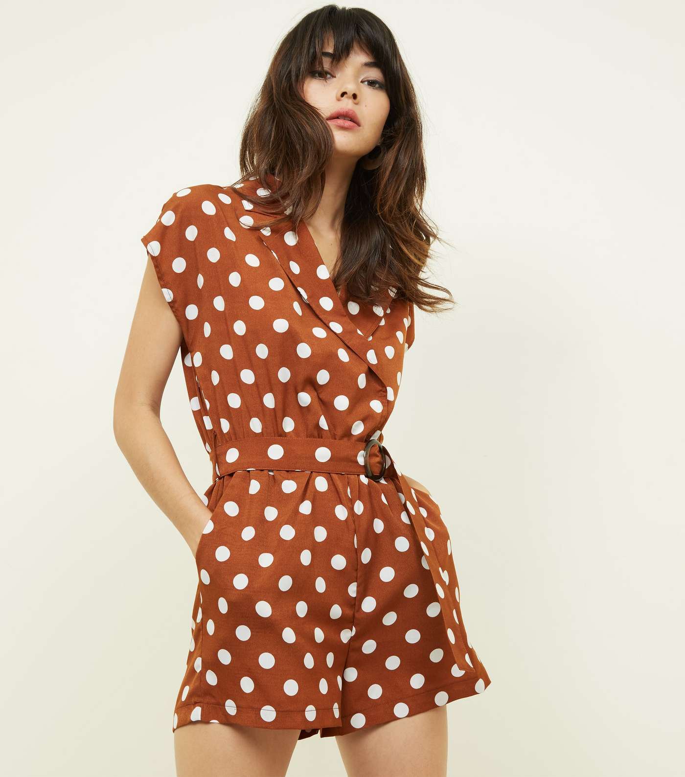 Tokyo Doll Rust Spot Print Belted Playsuit