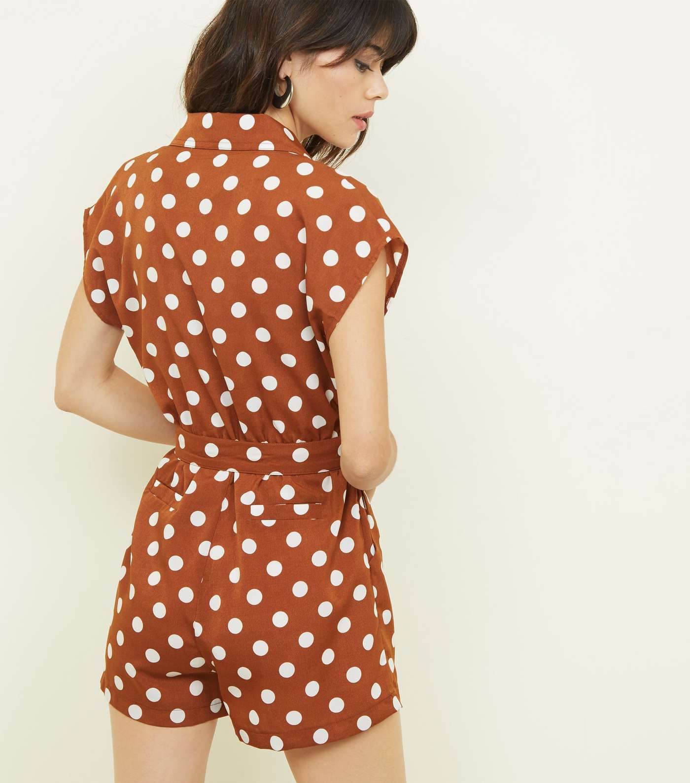 Tokyo Doll Rust Spot Print Belted Playsuit Image 3