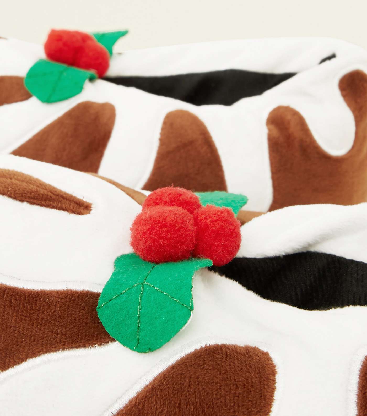 Brown Christmas Pudding Slippers Image 3