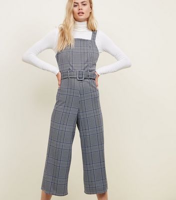 checked pinafore jumpsuit