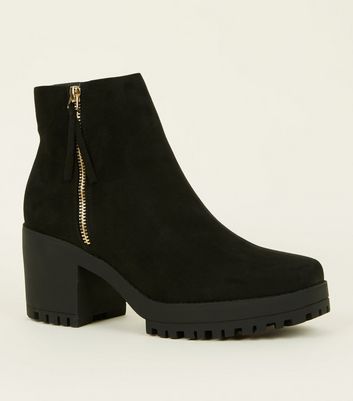 chunky heel ankle boots