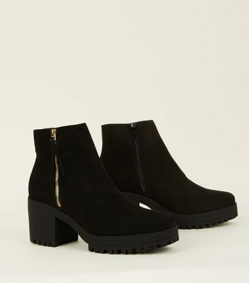 square toe chunky boots