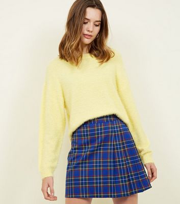 new look blue pleated skirt