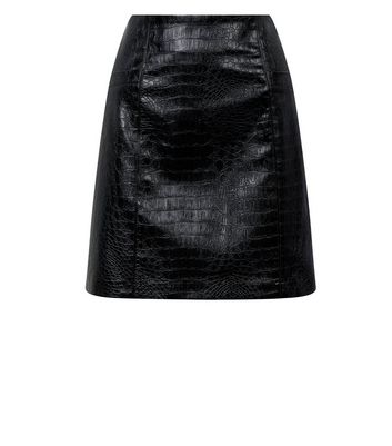 jupe simili cuir croco