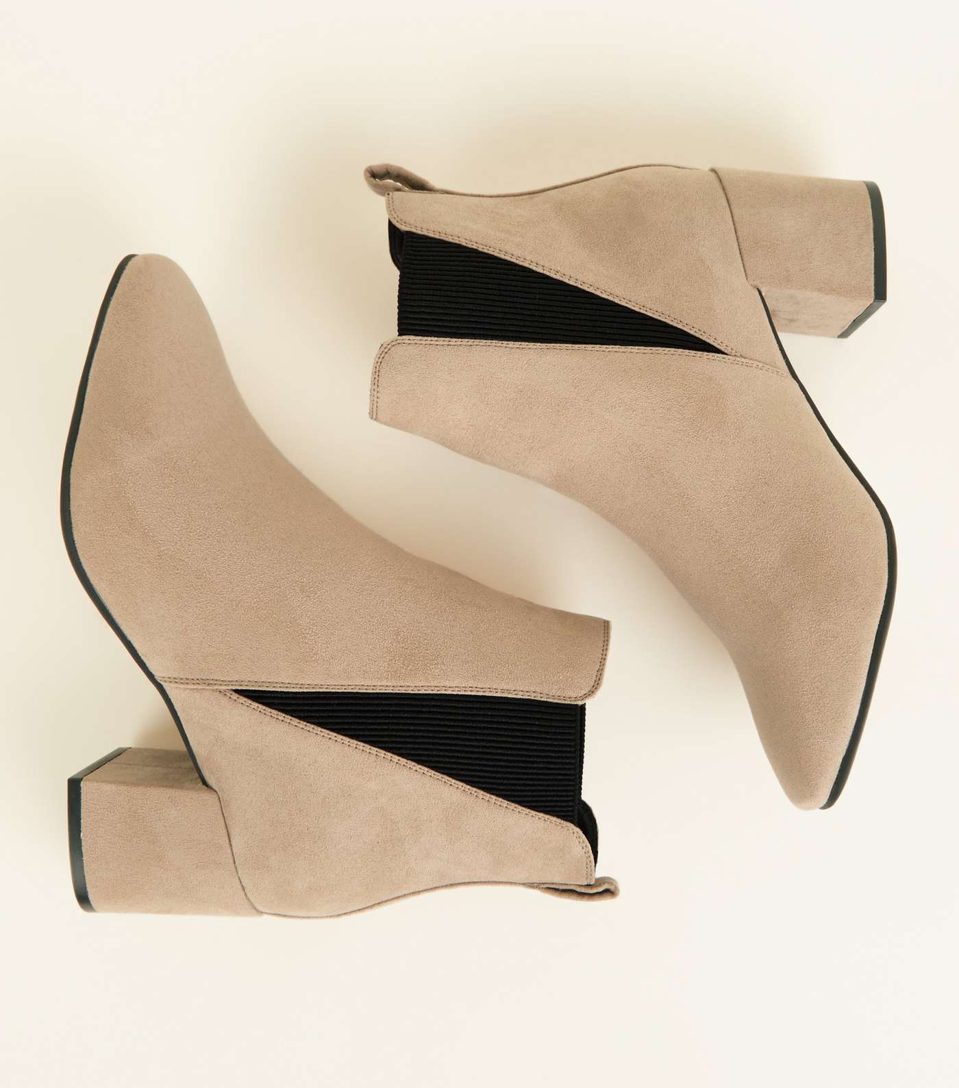 Wide Fit Light Brown Suedette Square Toe Ankle Boots Image 3