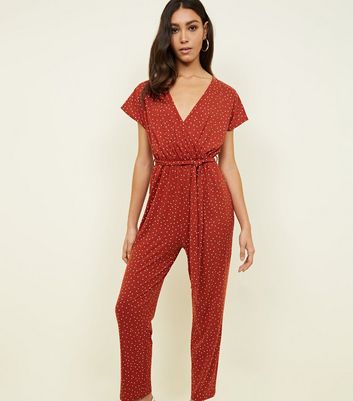 orange wrap jumpsuit