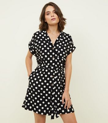 new look polka dot playsuit