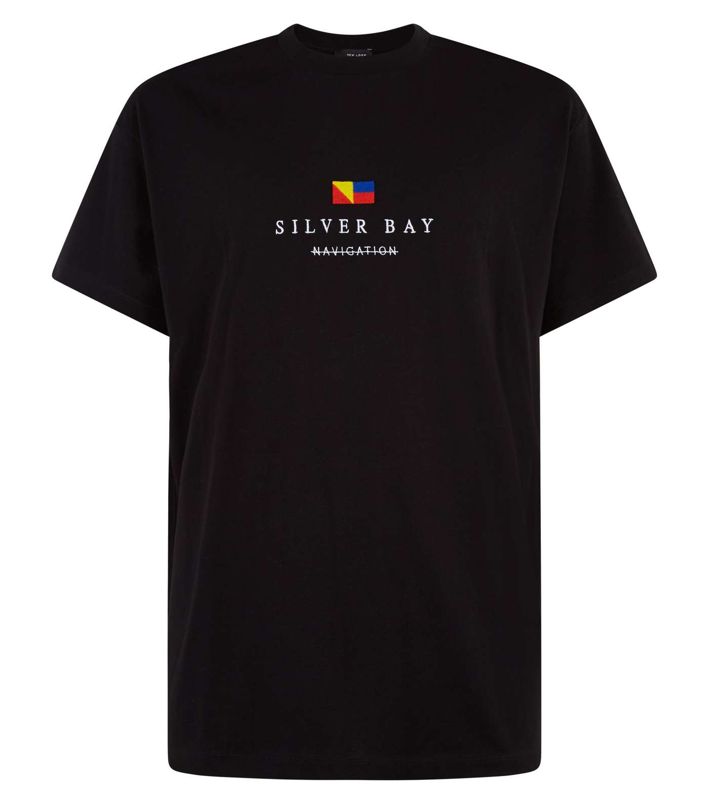 Black Silver Bay Embroidered T-Shirt Image 4