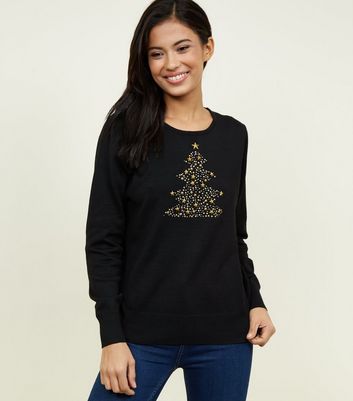 Wallis black shop christmas tree jumper