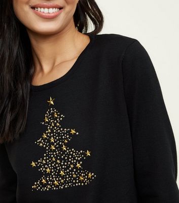 Black christmas shop tree jumper