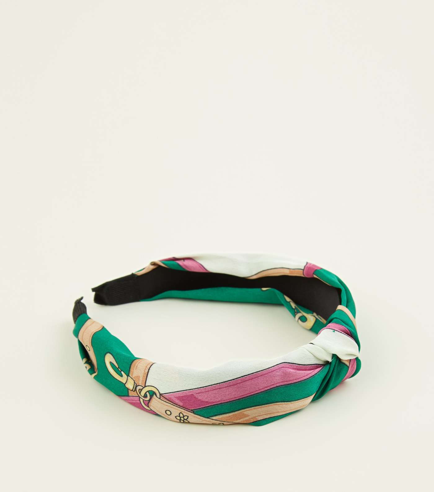 Green Chain Print Knot Headband