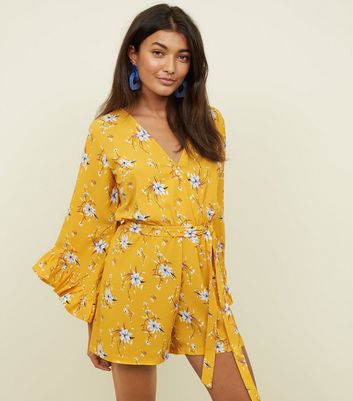 new look yellow playsuit