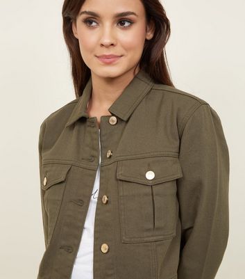 khaki jean jacket womens
