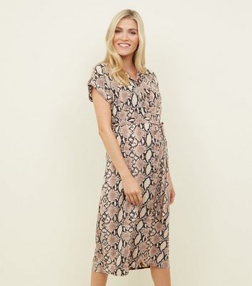 snake print dress new look