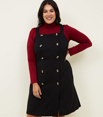 new look curve pinafore dress