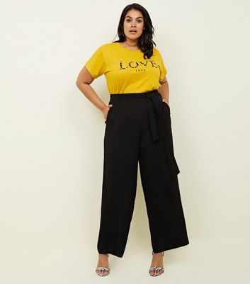 black wide leg trousers new look