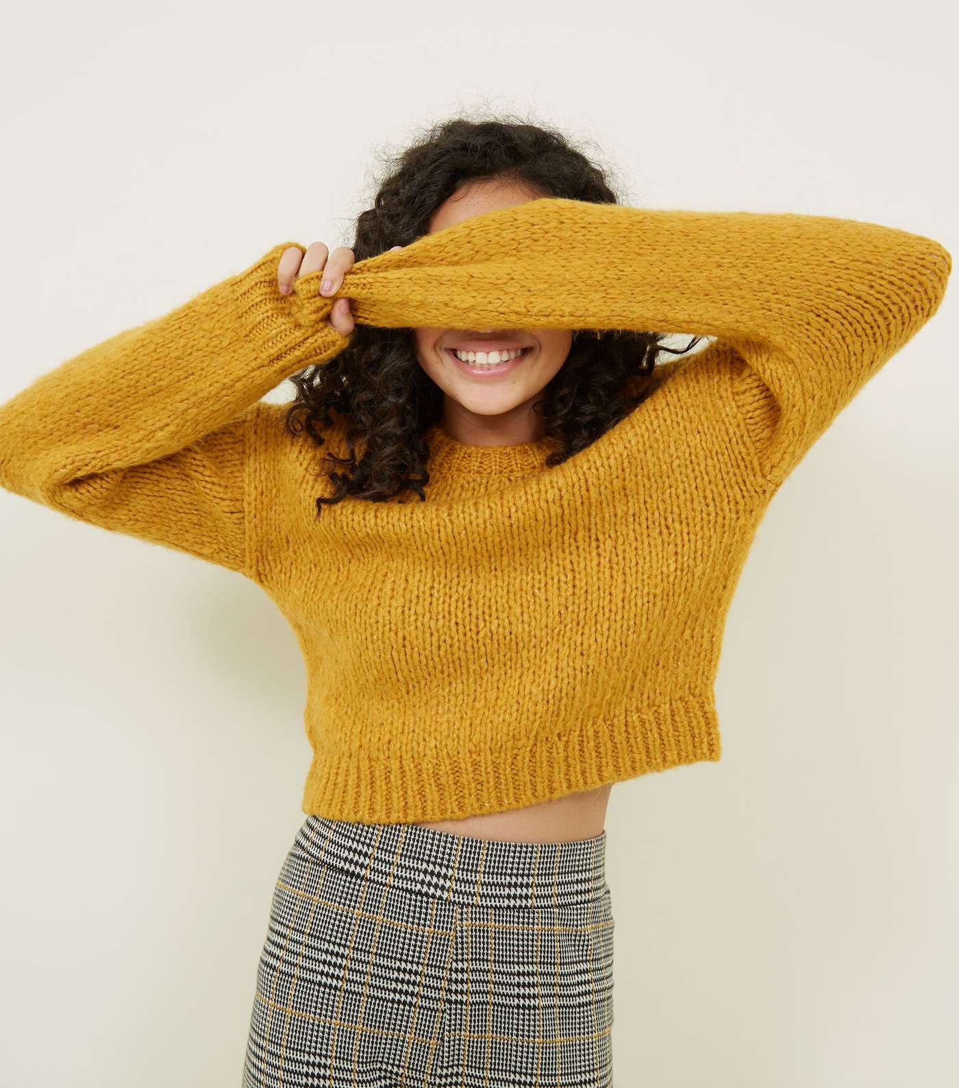 Girls Mustard Fluffy Knit Jumper Image 5